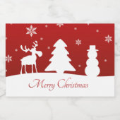 クリスマスツリートナカイ雪だるま フードラベル (シングルラベル)