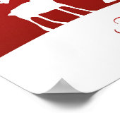 クリスマスツリートナカイ雪だるま ポスター (角)