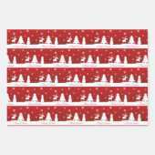 クリスマスツリートナカイ雪だるま ラッピングペーパーシート (正面2)