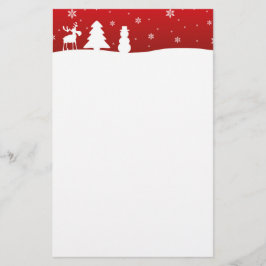 クリスマスツリートナカイ雪だるま 便箋