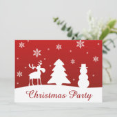 クリスマスツリートナカイ雪だるま 招待状 (スタンド正面)