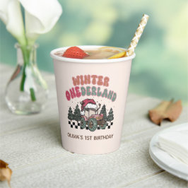 クリスマスツリートラックウィンターオネダーランド誕生日 紙コップ