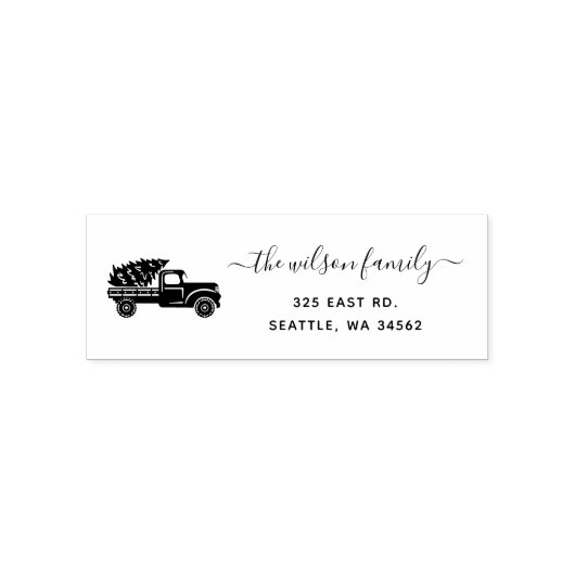 クリスマスツリートラックホリデーズ差出人住所 セルフインキングスタンプ (デザイン)