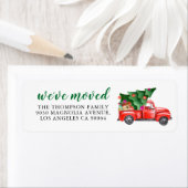 クリスマスツリートラック引っ越しましたホリデームービング ラベル (インサイチュ)