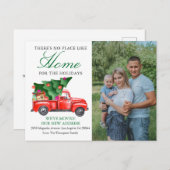 クリスマスツリートラック引っ越しました写真の移動 案内ポストカード (正面/裏面)