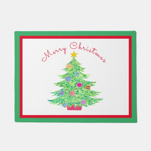 クリスマスツリードアマット ドアマット (正面)