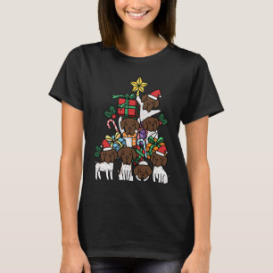 クリスマスツリードイツショートポインタードッグ2 Tシャツ