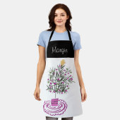 クリスマスツリードゥードルアートエプロン エプロン (着用した状態)