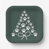 クリスマスツリードッグ愛人オーナーギフトホリデー ペーパープレート (正面)