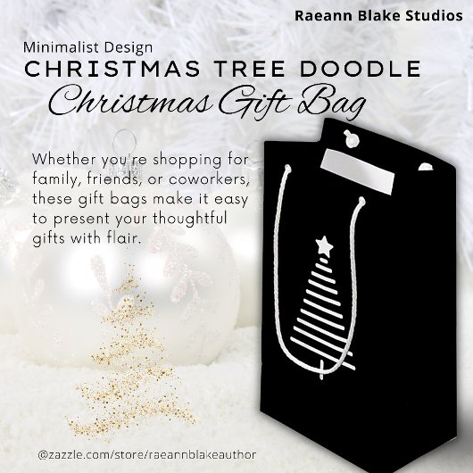 クリスマスツリードードル抱き枕 スモールペーパーバッグ