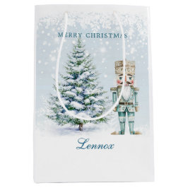 クリスマスツリーナツクラッカー雪片ミディアムギフトB ミディアムペーパーバッグ