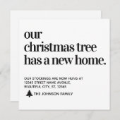 クリスマスツリーニューホーム引っ越しましたホリデームービング 案内状 (正面/裏面)