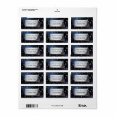 クリスマスツリーネイビーブルーホリデーズ差出人住所 ラベル (フルシート)