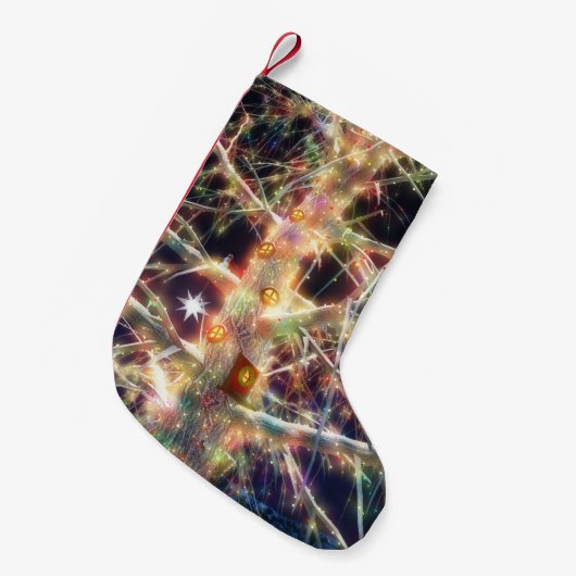 クリスマスツリーハウスストッキング スモールクリスマスストッキング (正面 (吊り時))