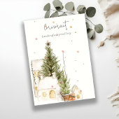 クリスマスツリーハウススノーロゴヘアクリップホルダー 名刺