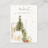 クリスマスツリーハウススノーロゴヘアクリップホルダー 名刺 (正面)