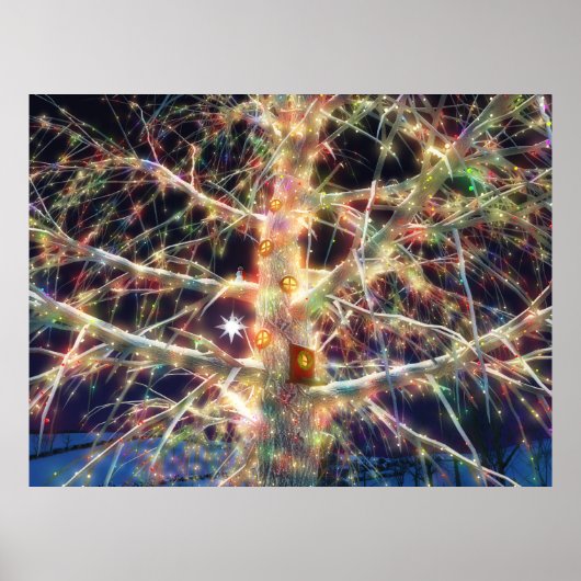 クリスマスツリーハウスプリント ポスター (正面)