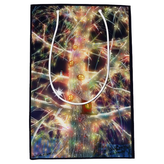 クリスマスツリーハウス抱き枕 ミディアムペーパーバッグ (正面)