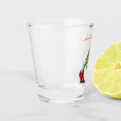 クリスマスツリーハットとギフトショットガラス付き格言 ショットグラス (左)