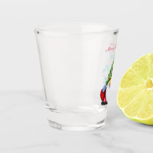 クリスマスツリーハットとギフトショットガラス付き格言 ショットグラス (左)