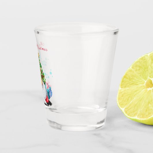 クリスマスツリーハットとギフトショットガラス付き格言 ショットグラス (右)