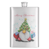 クリスマスツリーハットとギフトフラスコ付き格言 フラスク (正面)
