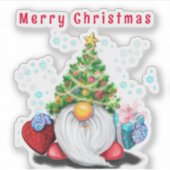 クリスマスツリーハット格言とギフトステッカー シール (正面)