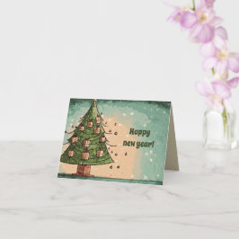 クリスマスツリーハッピーニューイヤー カード