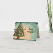 クリスマスツリーハッピーニューイヤー カード (正面)