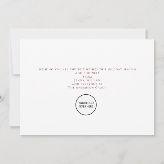 クリスマスツリーハッピーホリデーズロ企業のゴ シーズンカード (裏面)