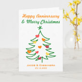 クリスマスツリーハートクリスマス記念写真 カード (黄色い花)