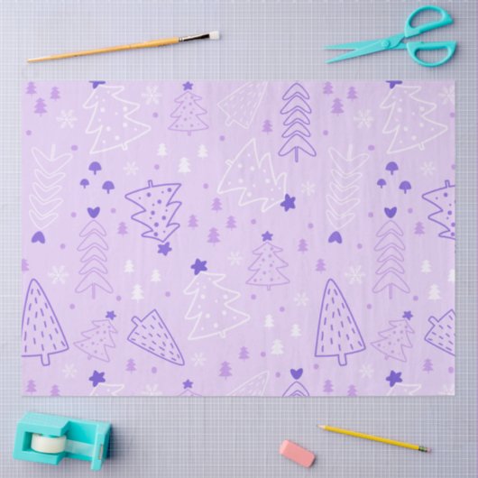 クリスマスツリーハートスタークリスマス 薄葉紙 (クラフト)