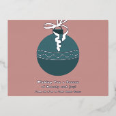 クリスマスツリーバウブルフォイルシーズンホリデーカード 箔シーズンポストカード (正面)