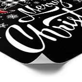 クリスマスツリーバッファロープレイドレッドホワイトグリーンクリスマス ポスター (角)