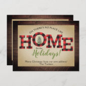 クリスマスツリーバッファロープレイド素朴ニューホーム ポストカード (正面/裏面)