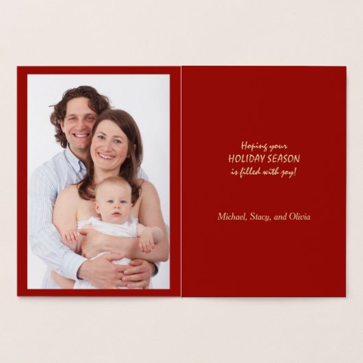 クリスマスツリーバナー写真テンプレートフォイルカード 箔カード (内部)