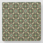 クリスマスツリーパインコーンのパターン ストーンコースター (正面)