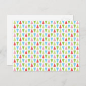 クリスマスツリーパターンかわいいシンプル シーズンポストカード (正面/裏面)