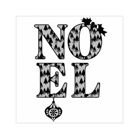 クリスマスツリーパターンのNOEL ラバースタンプ (インプリント)