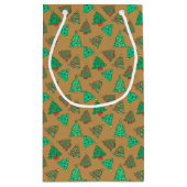 クリスマスツリーパターンゴールデンブロンズ スモールペーパーバッグ (裏面)