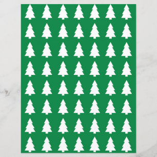 クリスマスツリーパターンスクラップブック紙 – 緑