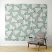 クリスマスツリーパターンセージ緑 タペストリー (インサイチュ(横))