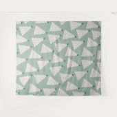 クリスマスツリーパターンセージ緑 タペストリー (正面(横))