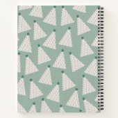クリスマスツリーパターンセージ緑 ノートブック (裏面)