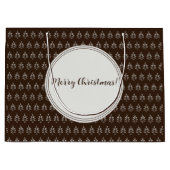 クリスマスツリーパターンダークチョコレート ラージペーパーバッグ (正面)