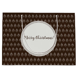 クリスマスツリーパターンダークチョコレート ラージペーパーバッグ