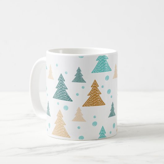 クリスマスツリーパターンデザイン コーヒーマグカップ (正面左)