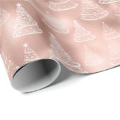 クリスマスツリーパターンバラ金ゴールド休日 ラッピングペーパー (ロールコーナー)