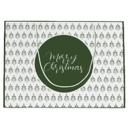 クリスマスツリーパターンパイングリーン ラージペーパーバッグ