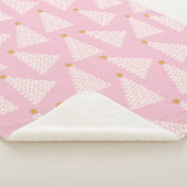 クリスマスツリーパターンピンク シェルパブランケット (3/4)